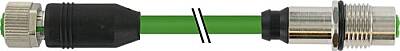 7000-47171-8310100 M12 fem. 0°/ M12 fem. recept. Y-cod. shielded rear PUR AWG20/26 shielded gn UL/CSA+drag ch. 1m - 1
