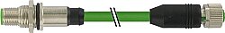 7000-47241-8310100 M12 male recept. /M12 fem. 0° Y-cod. shielded rear PUR AWG20/26 shielded gn UL/CSA+drag ch. 1m