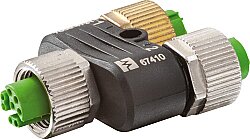 7000-47311-0000000 T-Coupler M12 female / 2x M12 female shielded Y-cod. / D-cod. Ethernet + A-cod.