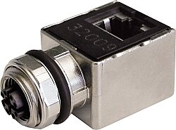 7000-51541-0000000 Adaptor M12 female 0° X-cod. / RJ45 90° 8-pol., shielded, CAT6A