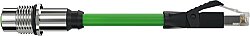 7000-51551-7900150 M12 fem. recept. X-cod. / RJ45 male 0° shielded PUR 4x2xAWG26 shielded gn UL/CSA 1.5m