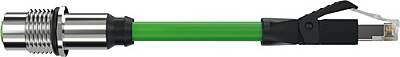 7000-51551-7900300 M12 fem. recept. X-cod. / RJ45 male 0° shielded PUR 4x2xAWG26 shielded gn UL/CSA 3m - 1