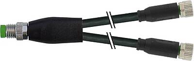7000-87051-6100150 Y-Distributor M8 male / M8 female 0° A-cod. PVC 3x0.25 bk UL/CSA 1.5m - 1