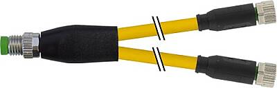 7000-87061-0110150 Y-Distributor M8 male / M8 female 0° A-cod. PVC 4x0.25 ye UL/CSA 1.5m - 1