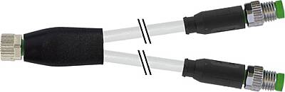 7000-87251-2100030 Y-Distributor M8 female / M8 male 0° A-cod. PVC 3x0.25 gy UL/CSA 0,3m - 1