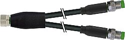 7000-87251-6100030 Y-Distributor M8 female / M8 male 0° A-cod. PVC 3x0.25 bk UL/CSA 0.3m