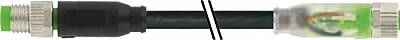 7000-88002-6100200 M8 male 0° / M8 female 0° A-cod. LED PVC 3x0.25 bk UL/CSA 2m - 1