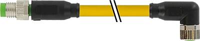 7000-88021-0300070 M8 male 0° / M8 female 90° A-cod. PUR 3x0.25 ye UL/CSA+drag 0.7m - 1