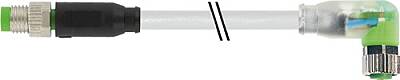 7000-88041-2300800 M8 male 0° / M8 female 90° A-cod. LED PUR 3x0.25 gy UL/CSA+drag ch. 8m - 1