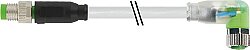7000-88041-2500030 M8 male 0° / M8 female 90° A-cod. LED PUR 3x0.25 gy UL/CSA+robot+drag ch. 0.3m