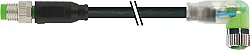 7000-88041-6440200 M8 male 0° / M8 female 90° A-cod. LED PUR 3x0.25 bk UL/CSA+drag ch. 2m