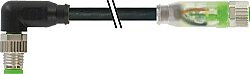 7000-88062-6100030 M8 male 90° / M8 female 0° A-cod. LED PVC 3x0.25 bk UL/CSA 0.3m