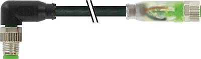 7000-88062-6100100 M8 male 90° / M8 female 0° A-cod. LED PVC 3x0.25 bk UL/CSA 1m - 1