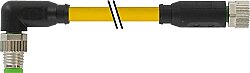7000-88071-0510500 M8 male 90° / M8 female 0° A-cod. PUR 4x0.25 ye UL/CSA+robot+drag ch. 5m