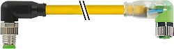 7000-88101-0100200 M8 male 90° / M8 female 90° A-cod. LED PVC 3x0.25 ye UL/CSA 2m