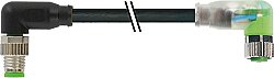 7000-88101-6500060 M8 male 90° / M8 female 90° A-cod. LED PUR 3x0.25 bk UL/CSA+robot+drag ch. 0.6m