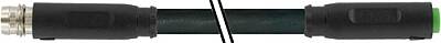7000-88121-6500030 M8 male 0° / M8 female 0° A-cod. snap-in PUR 3x0.25 bk UL/CSA+robot+drag ch. 0.3m - 1