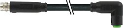 7000-88141-6500060 M8 male 0° / M8 female 90° A-cod. snap-in PUR 3x0.25 bk UL/CSA+robot+drag ch. 0.6m