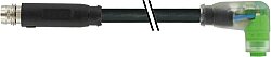 7000-88161-6500030 M8 male 0° / M8 female 90° A-cod. snap-in LED PUR 3x0.25 bk UL/CSA+robot+drag ch. 0.3m