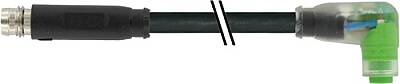 7000-88161-6500150 M8 male 0° / M8 female 90° A-cod. snap-in LED PUR 3x0.25 bk UL/CSA+robot+drag ch. 1.5m - 1