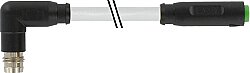 7000-88181-2500200 M8 male 90° / M8 female 0° A-cod. snap-in PUR 3x0.25 gy UL/CSA+robot+drag ch. 2m