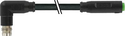 7000-88181-6300030 M8 male 90° / M8 female 0° A-cod. snap-in PUR 3x0.25 bk UL/CSA+drag ch. 0.3m - 1