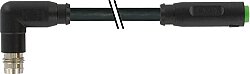 7000-88181-6300060 M8 male 90° / M8 female 0° A-cod. snap-in PUR 3x0.25 bk UL/CSA+drag ch. 0.6m