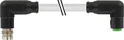 7000-88201-2100030 M8 male 90° / M8 female 90° A-cod. snap-in PVC 3x0.25 gy UL/CSA 0.3m