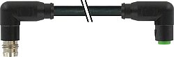 7000-88201-6500060 M8 male 90° / M8 female 90° A-cod. snap-in PUR 3x0.25 bk UL/CSA+robot+drag ch. 0.6m