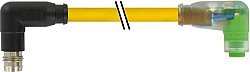 7000-88221-0500150 M8 male 90° / M8 female 90° A-cod. snap-in LED PUR 3x0.25 ye UL/CSA+robot+drag ch. 1.5m