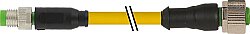 7000-88241-0100400 M8 male 0° / M12 female 0° A-cod. PVC 3x0.25 ye UL/CSA 4m