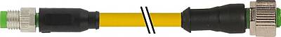 7000-88241-0100400 M8 male 0° / M12 female 0° A-cod. PVC 3x0.25 ye UL/CSA 4m - 1