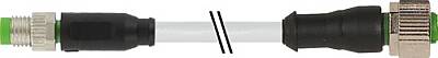 7000-88241-2100200 M8 male 0° / M12 female 0° A-cod. PVC 3x0.25 gy UL/CSA 2m - 1