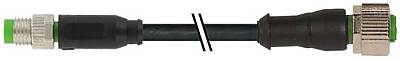 7000-88241-6200600 M8 male 0° / M12 female 0° A-cod. PUR 3x0.25 bk UL/CSA 6m - 1