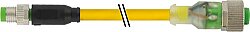 7000-88245-0500100 M8 male 0° / M12 female 0° A-cod. LED PUR 3x0.25 ye UL/CSA+robot+drag ch. 1m