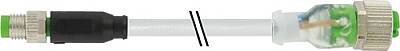 7000-88245-2500300 M8 male 0° / M12 female 0° A-cod. LED PUR 3x0.25 gy UL/CSA+robot+drag ch. 3m - 1
