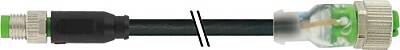 7000-88245-6300150 M8 male 0° / M12 female 0° A-cod. LED PUR 3x0.25 bk UL/CSA+drag ch. 1.5m - 1