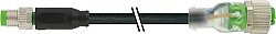 7000-88245-6301000 M8 male 0° / M12 female 0° A-cod. LED PUR 3x0.25 bk UL/CSA+drag ch. 10m