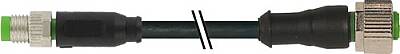 7000-88251-6110200 M8 male 0° / M12 female 0° A-cod. PVC 4x0.25 bk UL/CSA 2m - 1