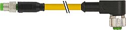 7000-88261-0300200 M8 male 0° / M12 female 90° A-cod. PUR 3x0.25 ye UL/CSA+drag ch. 2m