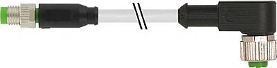 7000-88261-2100200 M8 male 0° / M12 female 90° A-cod. PVC 3x0.25 gy UL/CSA 2m - 1