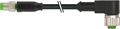 7000-88261-6100720 M8 male 0° / M12 female 90° A-cod. PVC 3x0.25 bk UL/CSA 7.2m - 1