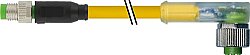 7000-88281-0100150 M8 male 0° / M12 female 90° A-cod. LED PVC 3x0.25 ye UL/CSA 1.5m