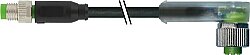 7000-88281-6300300 M8 male 0° / M12 female 90° A-cod. LED PUR 3x0.25 bk UL/CSA+drag ch. 3m