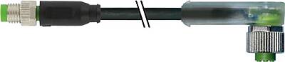 7000-88281-6300300 M8 male 0° / M12 female 90° A-cod. LED PUR 3x0.25 bk UL/CSA+drag ch. 3m - 1