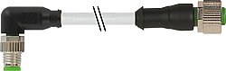 7000-88301-2300200 M8 male 90° / M12 female 0° A-cod. PUR 3x0.25 gy UL/CSA+drag ch. 2m