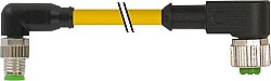 7000-88321-0100060 M8 male 90° / M12 female 90° A-cod. PVC 3x0.25 ye UL/CSA 0.6m