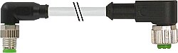 7000-88321-2100400 M8 male 90° / M12 female 90° A-cod. PVC 3x0.25 gy UL/CSA 4m
