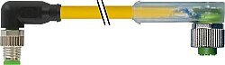 7000-88341-0100200 M8 male 90° / M12 female 90° A-cod. LED PVC 3x0.25 ye UL/CSA 2m