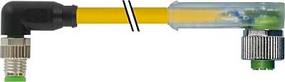 7000-88341-0300100 M8 male 90° / M12 female 90° A-cod. LED PUR 3x0.25 ye UL/CSA+drag ch. 1m - 1